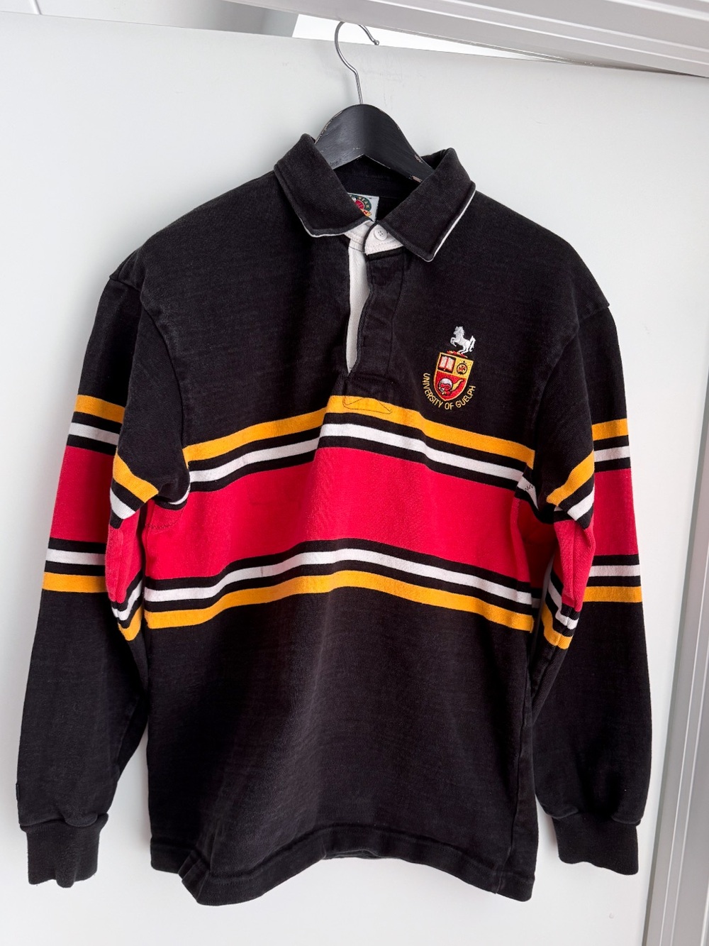 Vtg Barbarian Rugby Shirt University of Guelph L Preppy Dark Academia Athletic